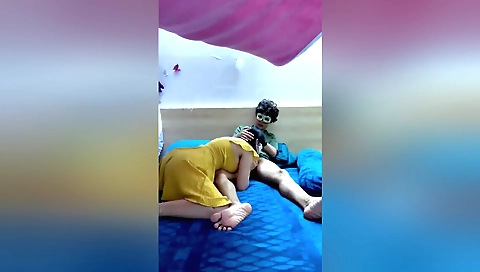 Indian teen in pink bikini riding cock and sharing a ride