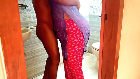 Indian milf in her bedroom masturbating in her bathroom