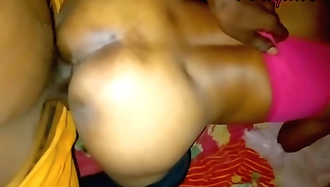 Indian brunette is getting a dick in her mouth and pussy