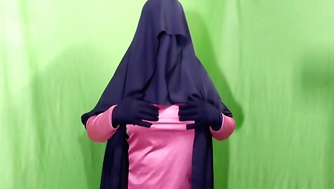 Indian amateur solo female in a tight black t-shirt