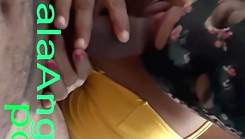 Indian babe sucks a dick in the bed and gets her nipples rammed