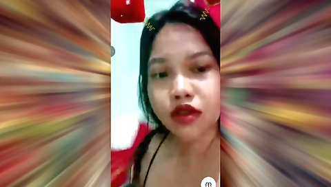 Amateur brunette shows her hot face on her naked body