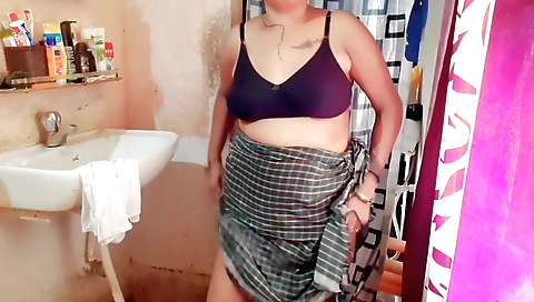 Indian housewife in a sexy lingerie dress sex with her lover