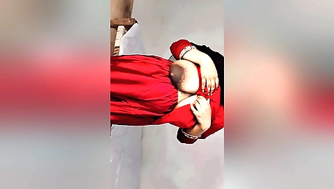 Busty indian babe with round ass demonstrates her body