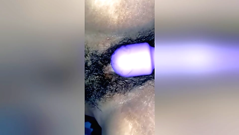 Hairy indian blonde enjoys masturbation in the bedroom