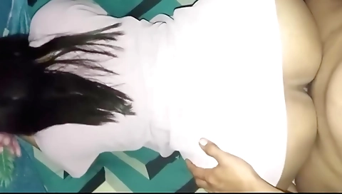 Amateur brunette with a nice figure and natural tits