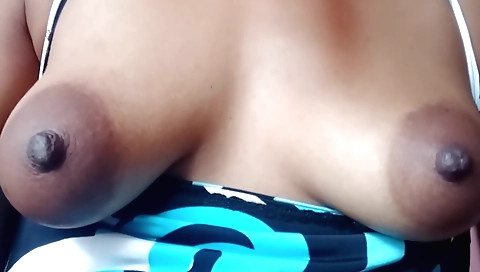 Horny brunette plays with her toy in amateur solo video