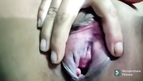 Indian teen enjoys a hot solo fuck from the men of the house