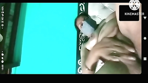 Sexy brunette 18+ with a cute face is making a homemade solo video