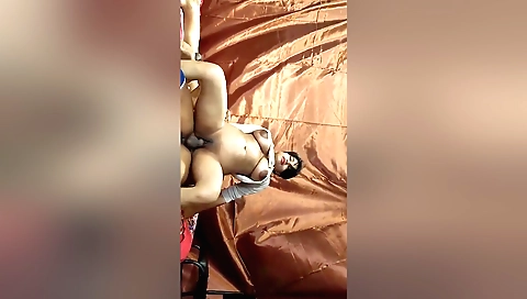 Indian babe with big boobs enjoys big cum on her body