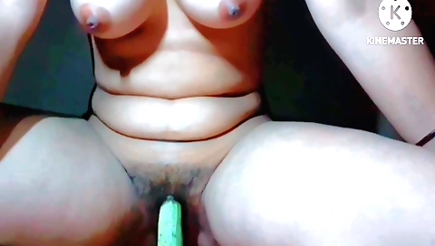 Indian girl with hairy pussy masturbating on her bed