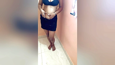 Indian chick dances on a bhojpuri song and plays the instrument