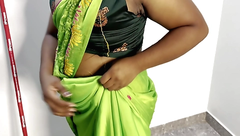 Sweet solo girl shows her hands and pussy in the kitchen