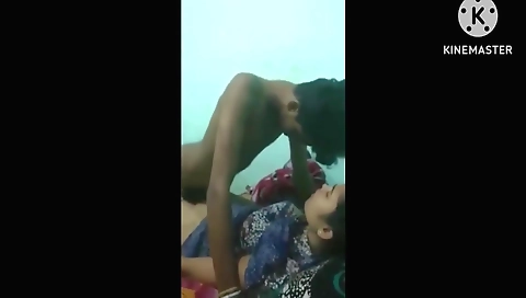 Indian brunette masturbating and enjoying morning sex