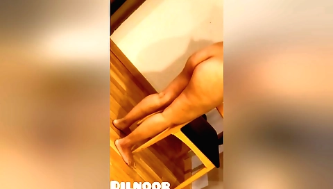 Sexy amateur girl fucks her bed in her homemade porn