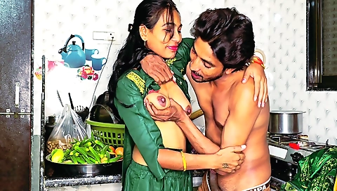 I fucked a sexy brunette indian girl in my kitchen