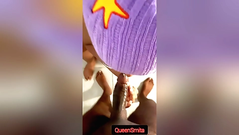 Indian hottie in a sexy outfit is fucked on the couch