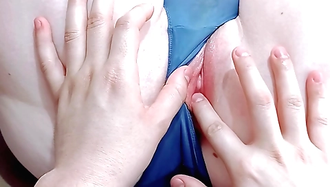 18-year-old girl with a small round pussy doing a blowjob