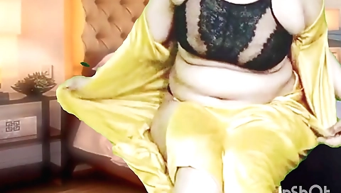 Busty asian brunette in a hijab masturbating at home