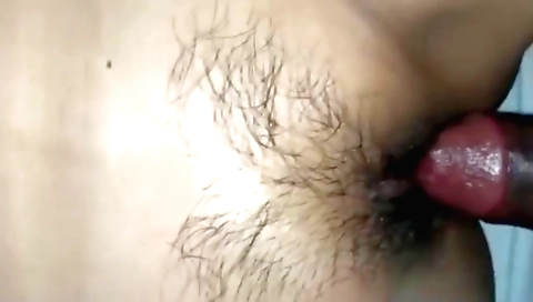 Indian girl with hairy cunt gets her pussy filled with cum