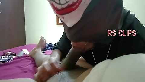 Tall Indian aunty riding on a handsome friend in a homemade pov