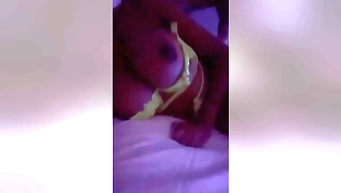 Busty brunette with big tits is taken out for a session