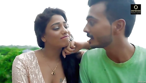 Red dress brunette gets her pussy licked with a dick