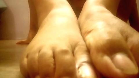 Solo female stepsister-in-law relaxes with her fingers